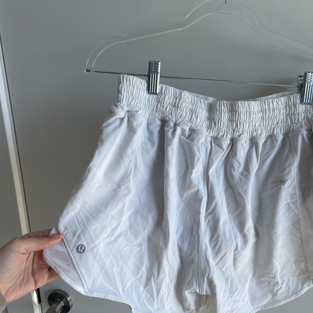 Lululemon Hotty Hot White Athletic Running Shorts - Picture 3 of 7